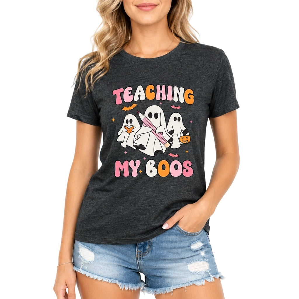 DEXIO Halloween Pumpkin Season Shirts for Women Graphic T-Shirts Fall Casual Short Sleeve Tops Orange XXL