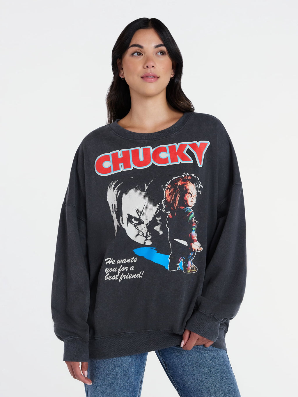 IT Women’s Pennywise Halloween Graphic Print Sweatshirt, Sizes XXS–XXL