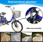 WEIMMIN Adult Folding Tricycle, 20 inch, 7 Speed, Star Strip Blue