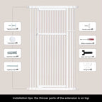 Extra Tall Cat Gate, 27.56-37 in Wide, 51-87 in Adjustable Height
