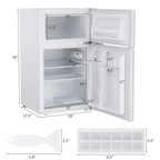 3.2 Cu. Ft. 2-Door Compact Refrigerator With Freezer - Black, Gray Or White
