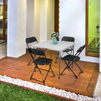 Ktaxon 6ft White Folding Table And 10 Black Folding Chairs