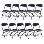 Ktaxon 6ft White Folding Table And 10 Black Folding Chairs