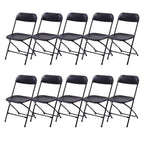 Ktaxon 6ft White Folding Table And 10 Black Folding Chairs