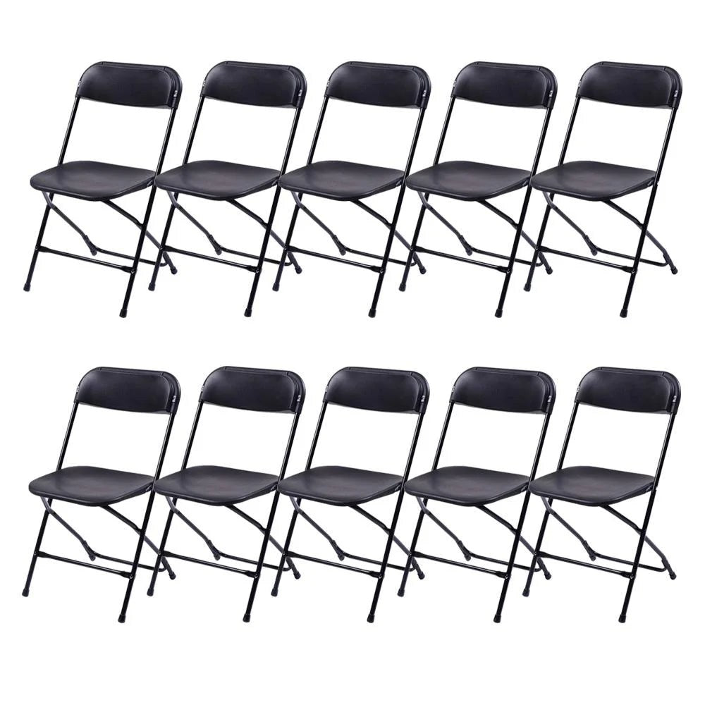 Ktaxon 6ft White Folding Table And 10 Black Folding Chairs