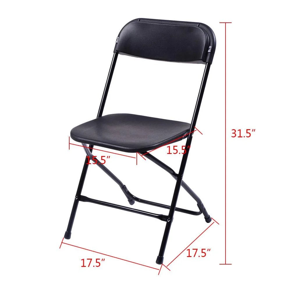 Ktaxon 6ft White Folding Table And 10 Black Folding Chairs