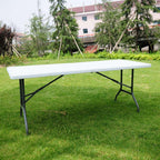 Ktaxon 6ft White Folding Table And 10 Black Folding Chairs