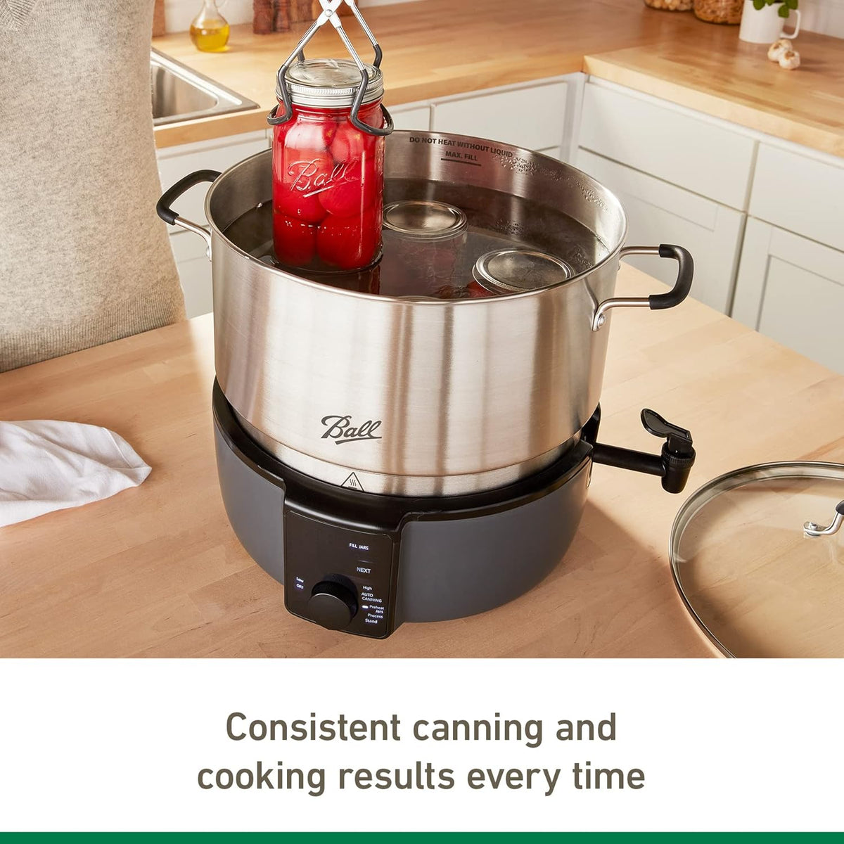 Electric Water Bath Canner, 21-Quart - Automatic Home Canning Appliance