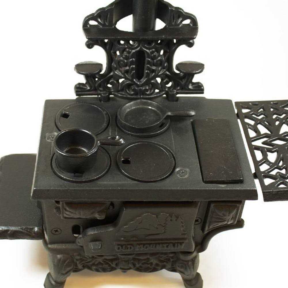 Old Mountain Mini Wood Cook Stove Set, Black, 12 in x 10 1/2 in x 5 1/2 in