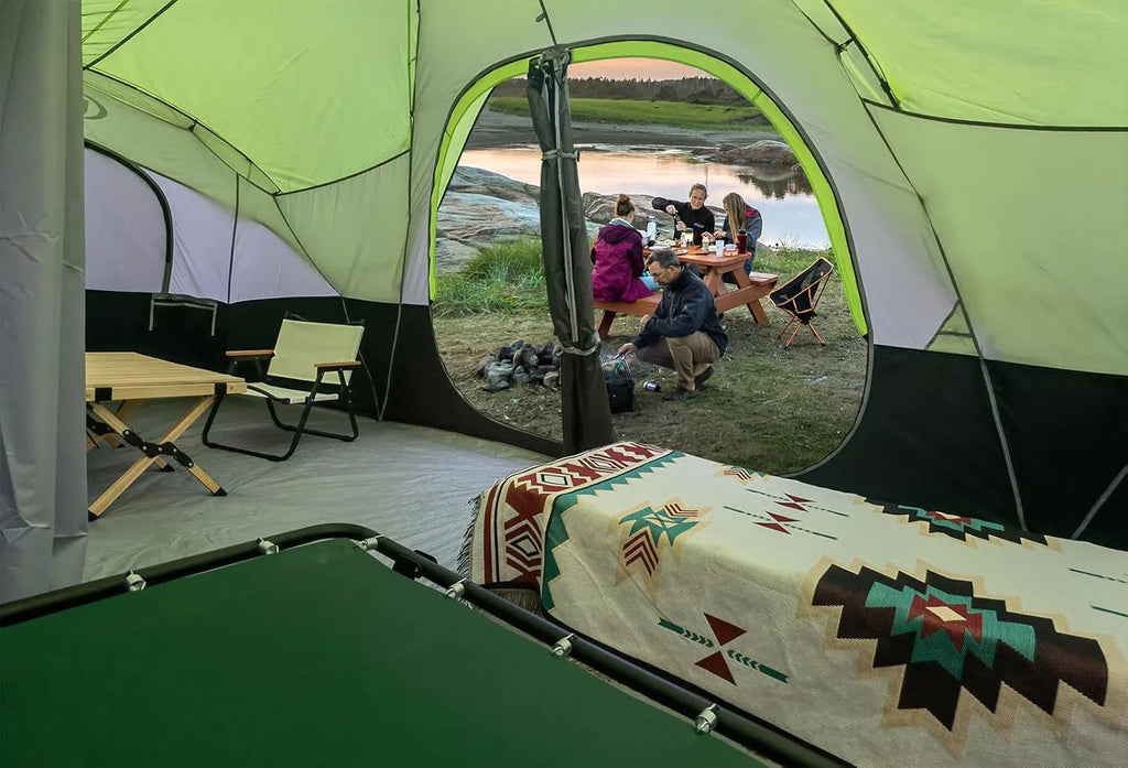 unp 10-Person Camping Tent, 18ft x 9ft x 78in, 2 Rooms, 5 Mesh Windows