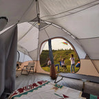 unp 10-Person Camping Tent, 18ft x 9ft x 78in, 2 Rooms, 5 Mesh Windows