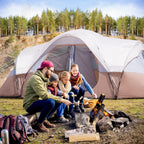 unp 10-Person Camping Tent, 18ft x 9ft x 78in, 2 Rooms, 5 Mesh Windows