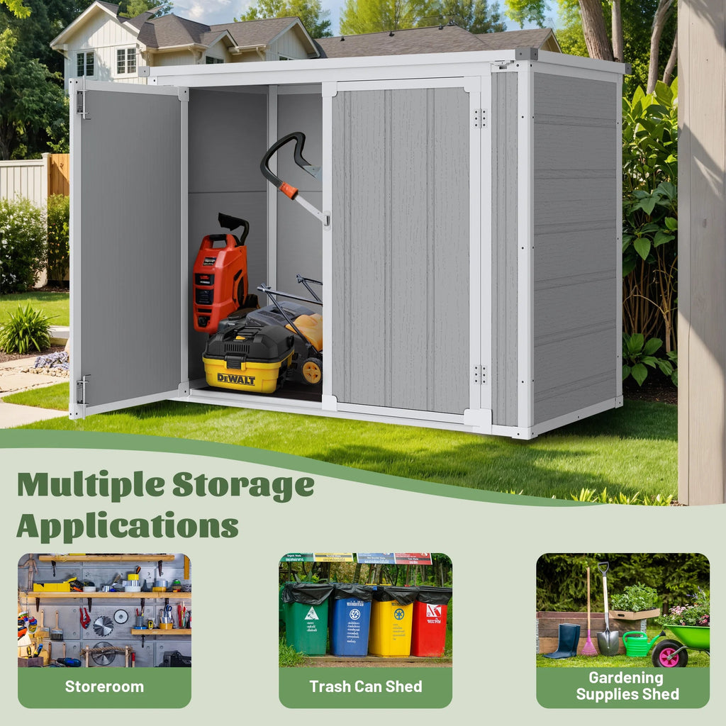 Enyopro Horizontal Resin Outdoor Storage Shed, 306Gal, 55.9in L x 29.52in W x 43.3in H