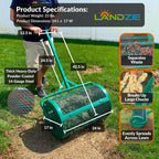 Landzie 24-Inch Walk-Behind Compost Spreader With Metal Mesh Basket