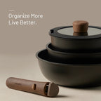 Carote 21 Pcs Nonstick Cookware Set With Detachable Handles, Oven/Dishwasher Safe