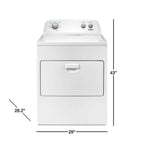 7.0 Cu. Ft. Electric Dryer - White
