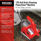 RIDGID PowerClear Drain Cleaning Machine Kit, 120V, 30 ft Inner Core Cable - 55808
