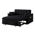 4-in-1 Velvet Pull-Out Sleeper Sofa Bed Loveseat With Reclining Backrest And 2 Side Pockets