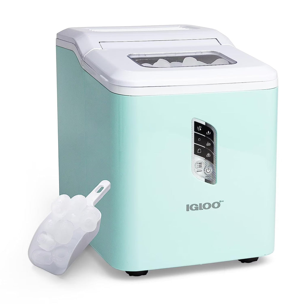 Igloo Self-Cleaning Countertop Ice Maker, 1.5 qt, 26 lbs/24 Hours, Aqua