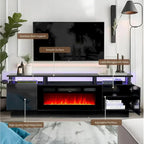 70-Inch TV Stand With 36-Inch Electric Fireplace And Adjustable Shelves