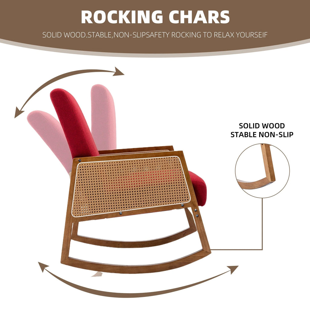 Upholstered Tall Back Gliding Rocking Armchair