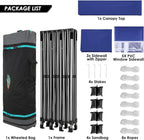 COBIZI 10x20 Heavy Duty Pop-Up Canopy Tent With 6 Sidewalls - Black