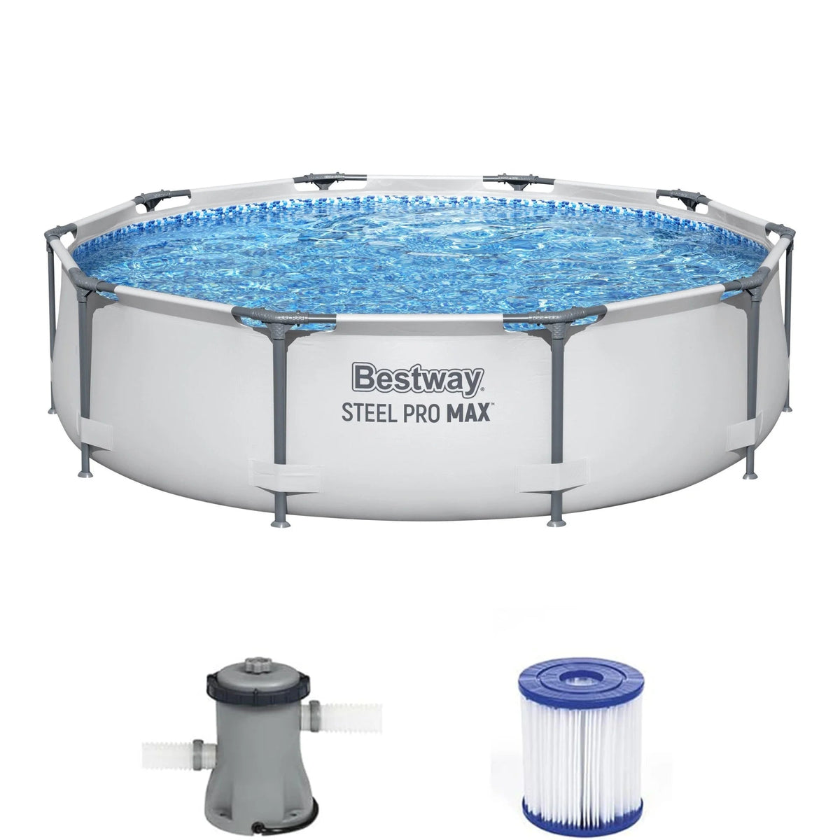Bestway Steel Frame Above Ground Swimming Pool Set 10' x 30in - 2 Pack