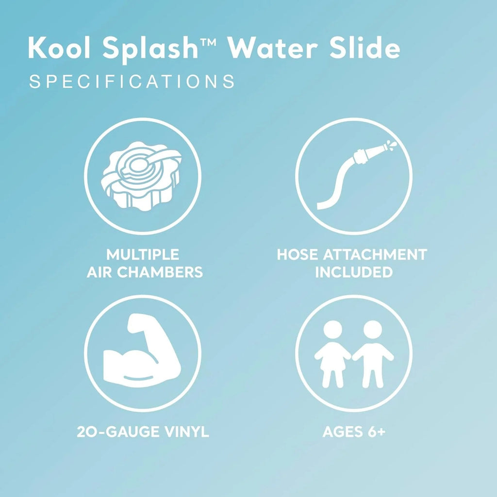 Kool Splash Inflatable Water Slide With Built-In Sprayers, Blue, 131 x 81 x 46 in