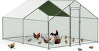 Metal Walk-In Chicken Run Cage With Cover, 10'L X 6.6'W X 6.56'H