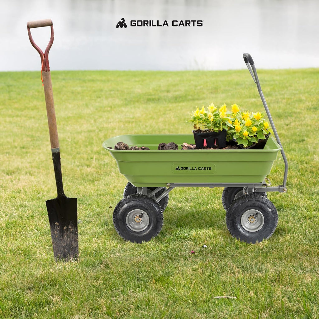 Gorilla Carts Utility Dump Wagon 6 Cubic Feet 1200 lb Capacity Black - GOR6PS