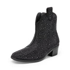 BURUDANI Girls Cowgirl Boots Kids Zip-Up Ankle Child Low Heel Dress Booties