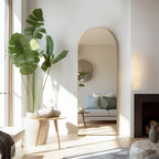 Full-Length Floor Mirror With Stand, Aluminum Alloy Frame - 71x30