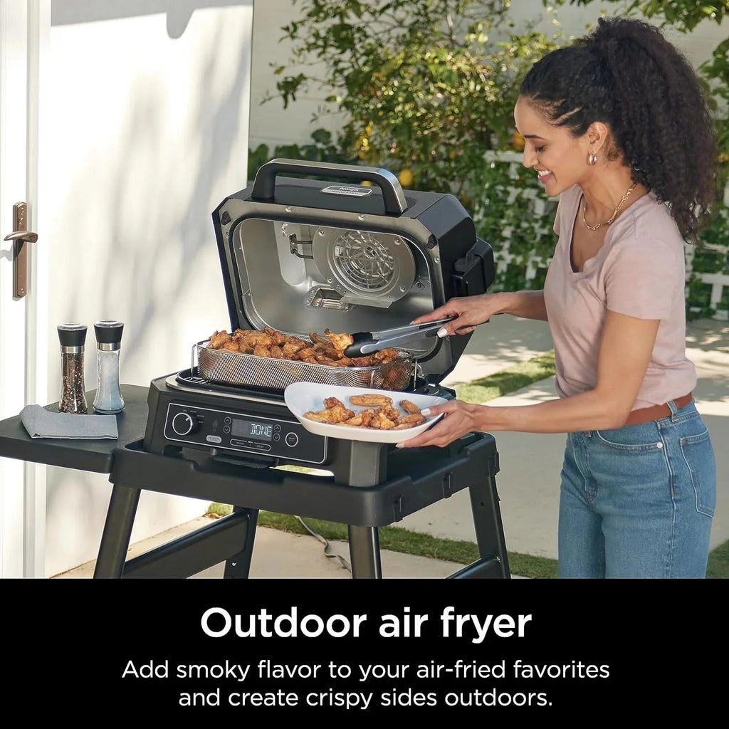 Ninja 7-in-1 Portable Electric Outdoor Grill And Smoker With Thermometer, Grey - OG751BRN