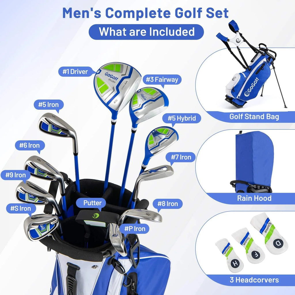 Men's Complete Golf Club Set With Stand Bag