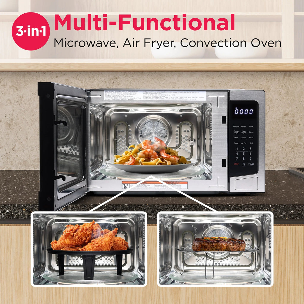 Frigidaire 3-In-1 Countertop Microwave Oven With Air Fryer And Convection, 1.1 Cu. Ft., Stainless Steel