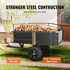 VEVOR Steel ATV Dump Cart, 750 lbs, 15 Cubic Feet - Garden Utility Trailer