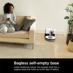 Shark AI Ultra Robot Vacuum With Matrix Clean, 60-Day Bagless Self-Empty Base, Black/Silver - AV2511AE/AV251WA (Renewed)
