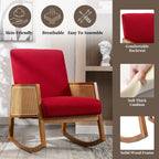 Upholstered Tall Back Gliding Rocking Armchair