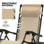 MoNiBloom Zero Gravity Reclining Chairs Set Of 2 With Canopy Shade And Headrest, Black - 330 lbs