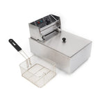 Electric Deep Fryer 6L/6.3QT Stainless Steel Countertop 1700W Single Tank