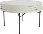Lifetime 5 ft Round Folding Table 4 Pack, Commercial Grade, White