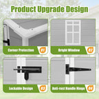Enyopro Horizontal Resin Outdoor Storage Shed, 306Gal, 55.9in L x 29.52in W x 43.3in H