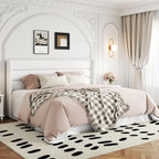 Queen Size Lift-Up Storage Bed With Wingback Headboard, Upholstered Platform Bed Frame With Hidden Storage