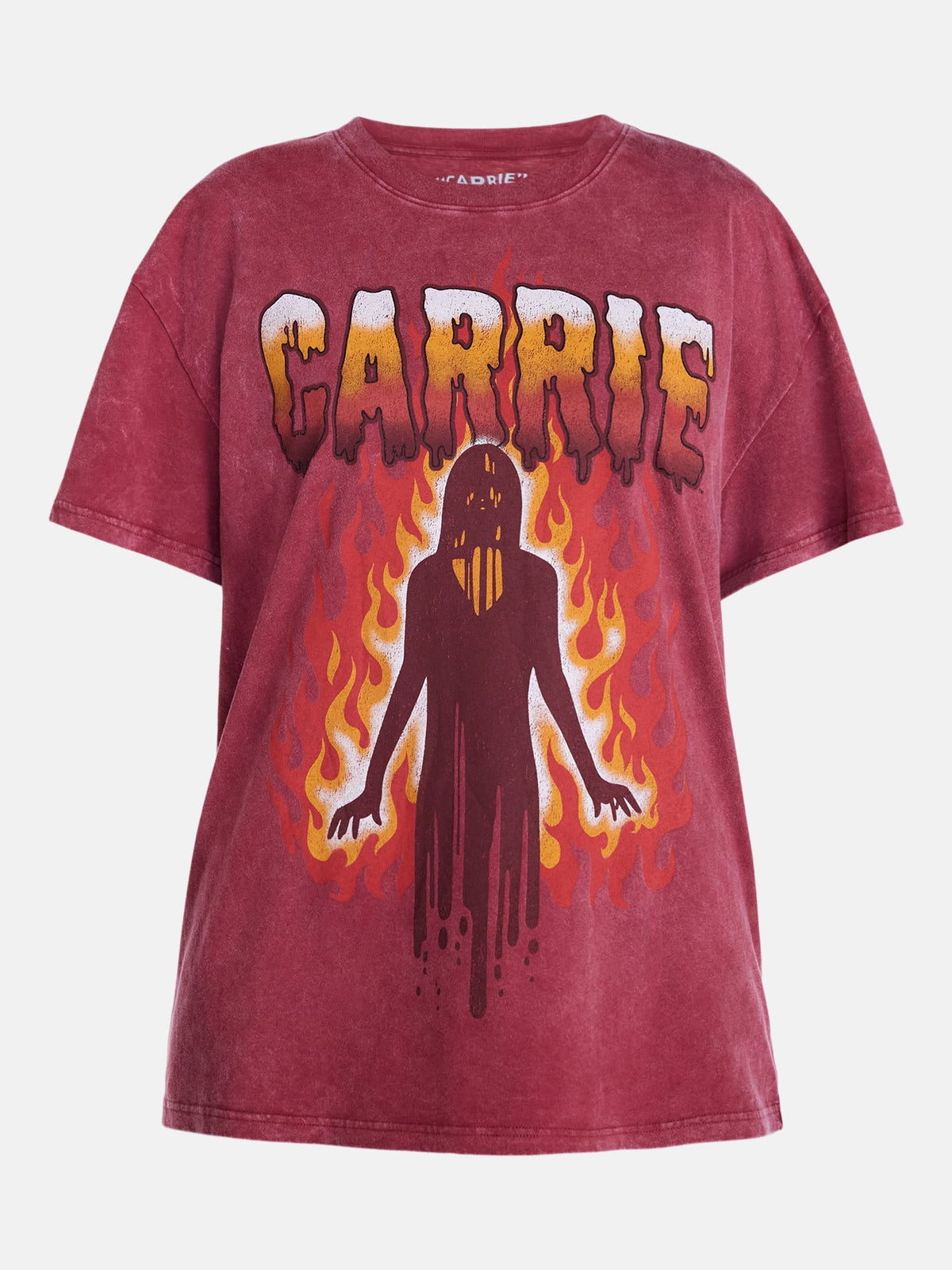 Carrie Women's Fire Halloween Graphic Tee with Short Sleeves, Sizes XXS-XXL