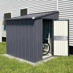 VEIKOUS Outdoor Lean-To Storage Shed 8' x 4', Grey