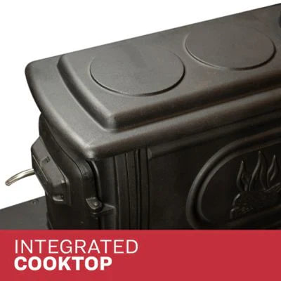 Logwood Cast Iron Wood Stove, 900 Sq. Ft., 54,000 BTUs