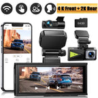 TOGUARD Front And Rear Dash Cam 4K+2K, 3.16-Inch Touch Screen, 64GB Memory Card - DC15