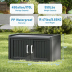KAMABOKO Outdoor Shoe Storage Cabinet, Black, 2 Doors