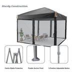 Aoodor Pop Up Canopy 12'x12' With Removable Mesh Sidewalls - Black
