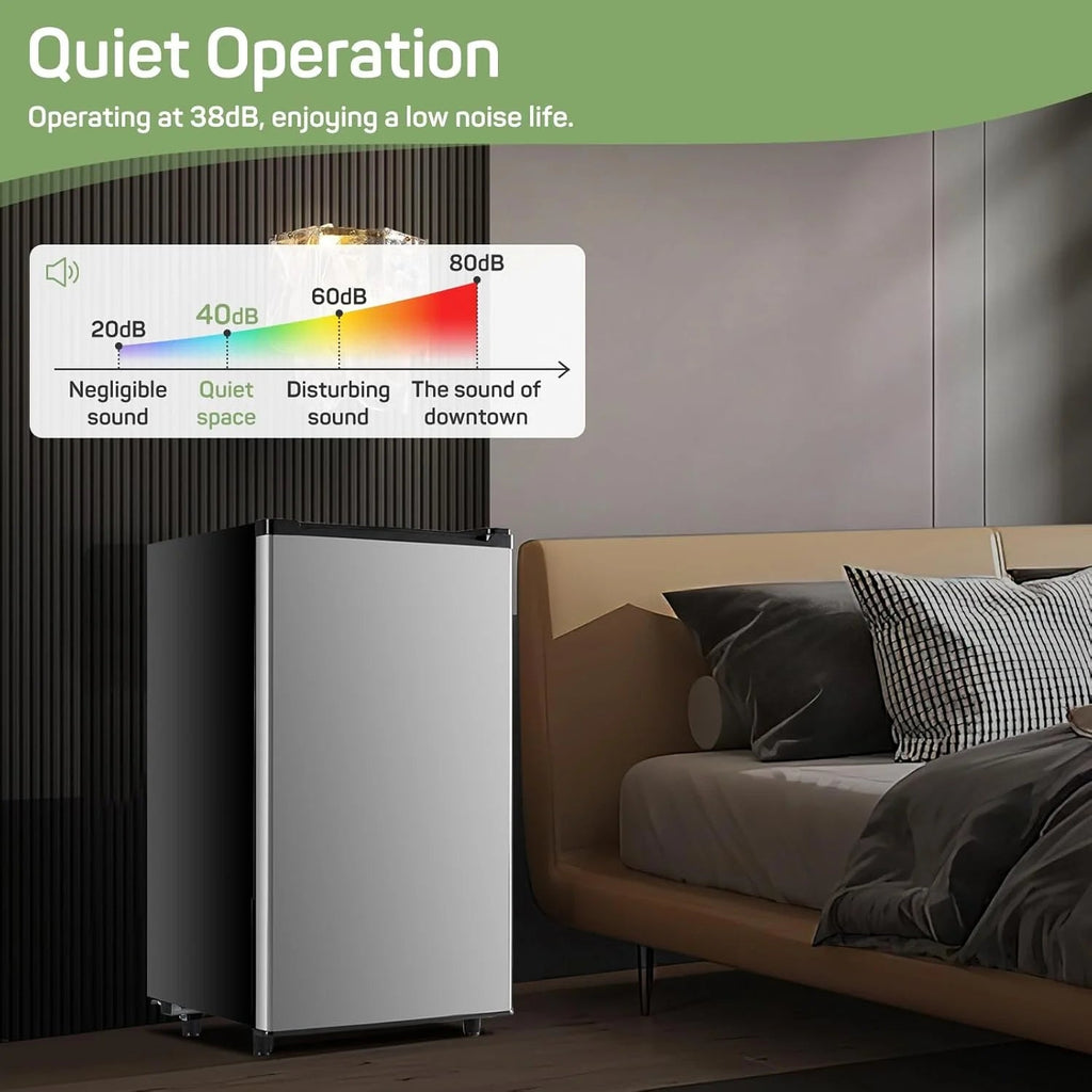 Mini Refrigerator With Internal Freezer, 3.2 Cu. Ft, Black, 17.5 x 17.7 x 31.5 in